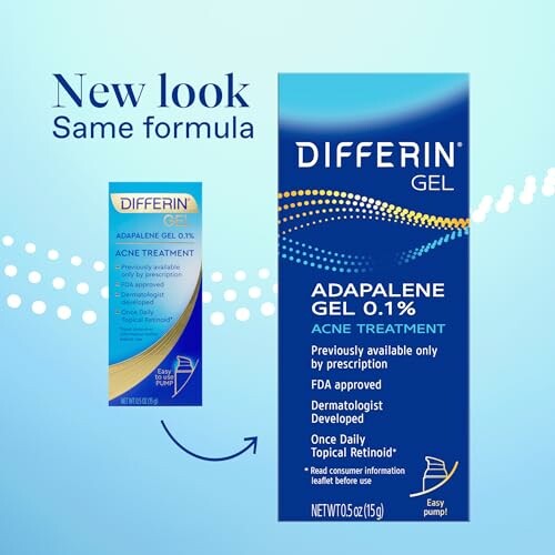 Differin Gel new packaging for acne treatment.