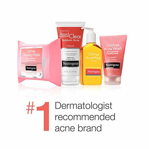 Neutrogena acne treatment products including cleansers and wipes.